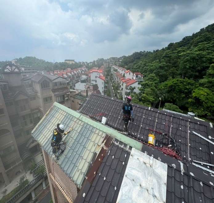 屋頂防水隔熱示意圖